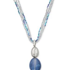 Style & Co Blue Seed Bead Multi-Chain Boho Necklace